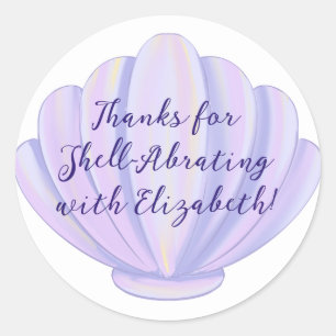 Sticker Rond Shellabrate Seashell Under the Sea Anniversaire