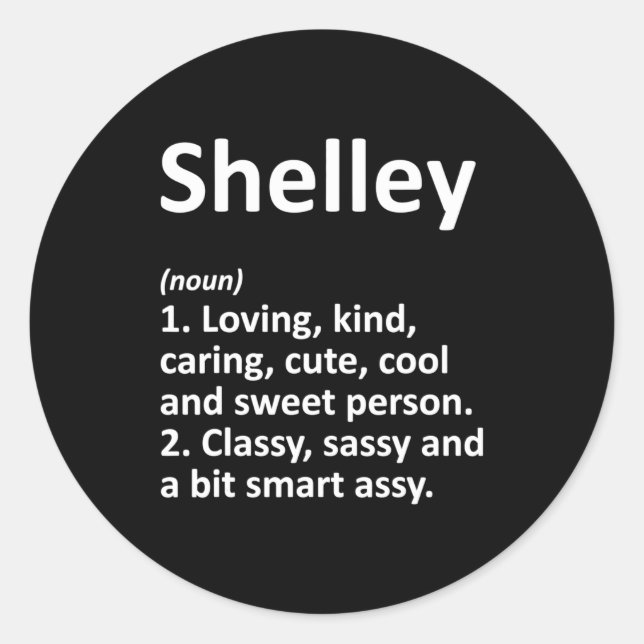 Sticker Rond Shelley Definition D Funny Birthday  (Devant)