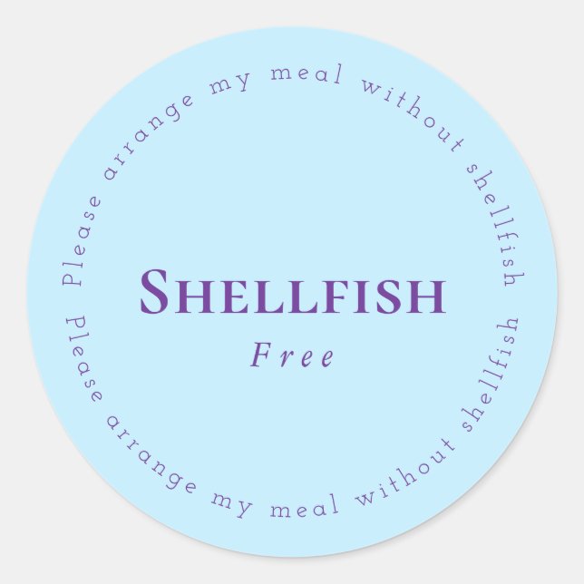 Sticker Rond Shellfish Free Request Sticker, Light blue, Purple (Devant)