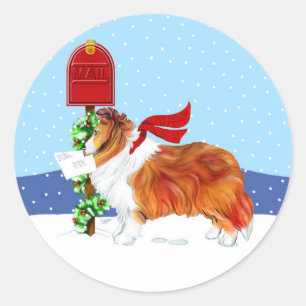 Sticker Rond Shelter Christmas Mail Sable