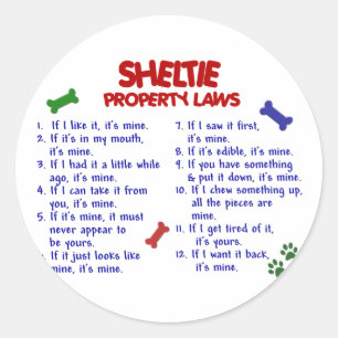 Sticker Rond SHELTIE, lois sur les propriétés 2