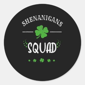 Sticker Rond Shenanigan Squad St Patrick Day Gnomes Proud Irish