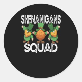 Sticker Rond Shenanigans Squad Jour de la Saint Patrick Gnomes 