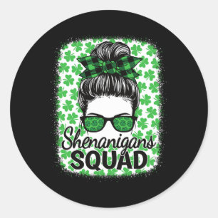 Sticker Rond Shenanigans Squad St. Patrick's Day Femmes me fill