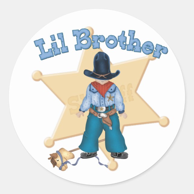 Sticker Rond Sheriff Little Brother (Devant)