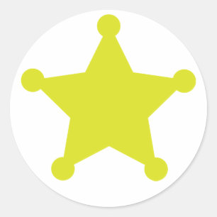 Sticker Rond Sheriff Star Gold