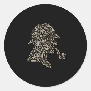 Sticker Rond Sherlock Holmes