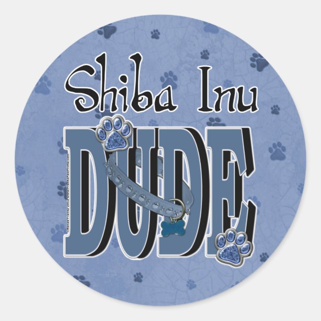 Sticker Rond Shiba Inu DUDE (Devant)