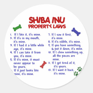 Sticker Rond SHIBA INU, propriété Lois 2