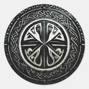 Sticker Rond Shields up, la façon viking de faire face au monde