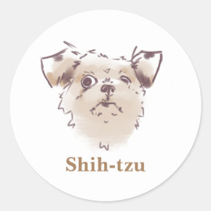 Sticker Rond Shih-tzu