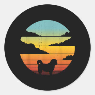 Sticker Rond Shih Tzu Style 60 s 70 s Men Women Venin