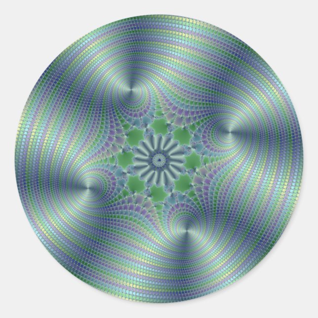 Sticker Rond Shimmerine - Art Fractal (Devant)