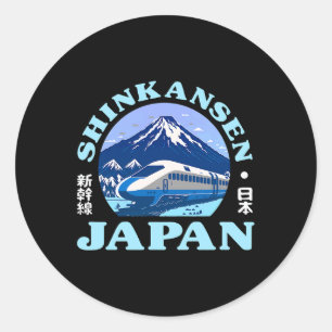 Sticker Rond Shinkansen Train japonais à balles Japon Mt Fuji K