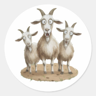 Sticker Rond Shocked Goats Trio