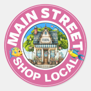 Sticker Rond SHOP LOCAL Fishing Shop