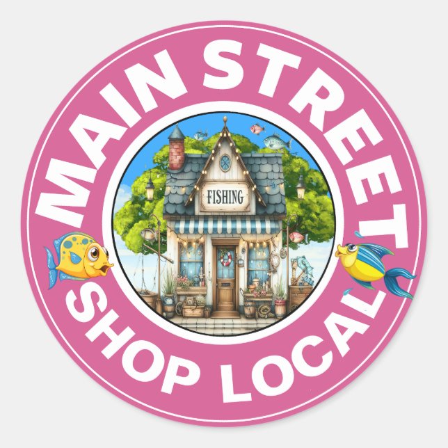 Sticker Rond SHOP LOCAL Fishing Shop (Devant)