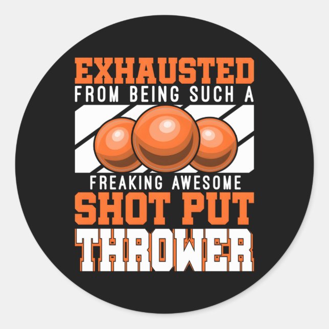 Sticker Rond Shot Put Throwe Track Et Field Athlète Shot Put P (Devant)