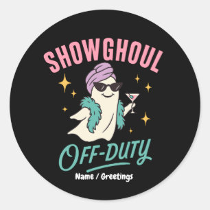 Sticker Rond Showghoul Hors Service Retro Halloween Glam Fantôm