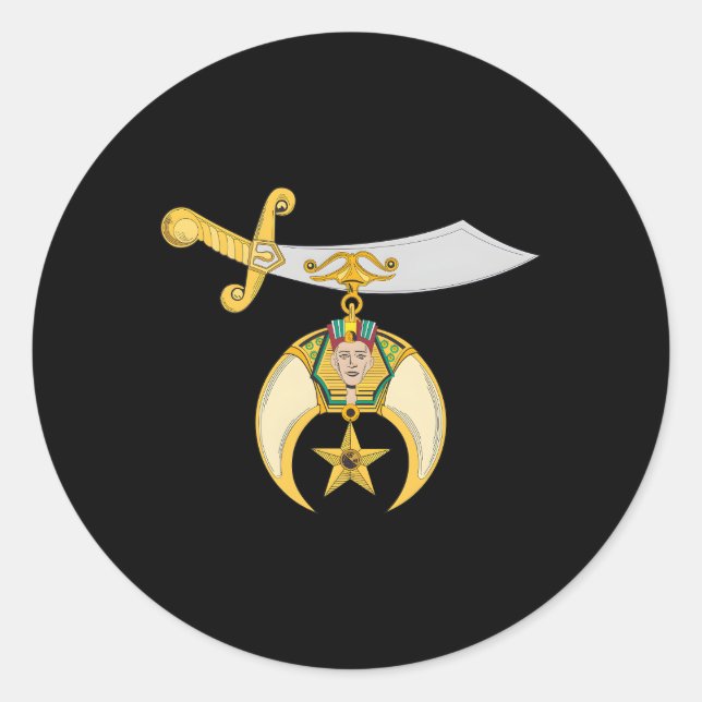 Sticker Rond Shriner Shrine Noble (Devant)