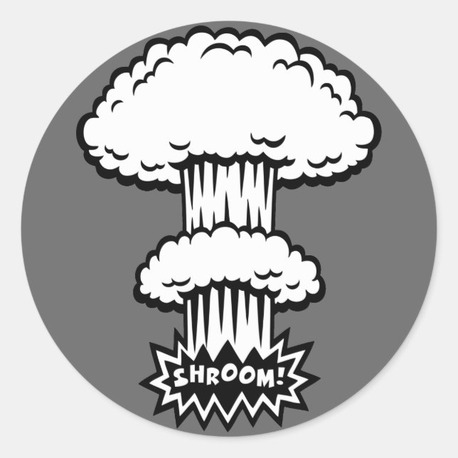 Sticker Rond SHROOM ! -b/w (Devant)