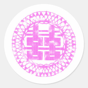 Sticker Rond Shuan Xi rose