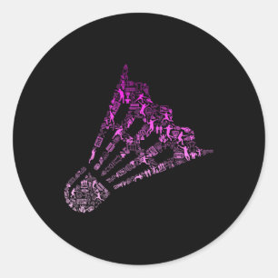 Sticker Rond Shutter Badminton Player Shirt Womens Badminton