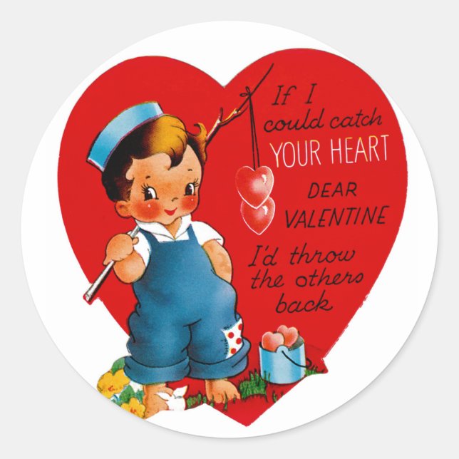 Sticker Rond Si Je Pouvais Attraper Ton Coeur (Devant)