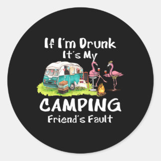 Sticker Rond Si Je Suis Coupé, C'Est Les Flamants roses De Fail