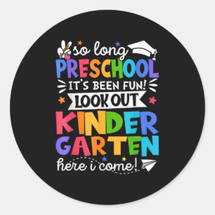 Sticker Rond Si Longue Maternelle De L'École Préscolaire Ici Je