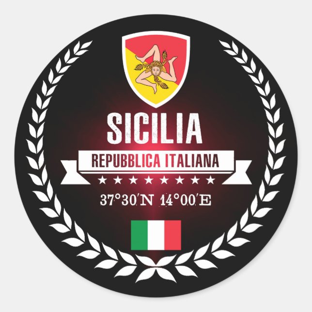 Sticker Rond Sicilia (Devant)