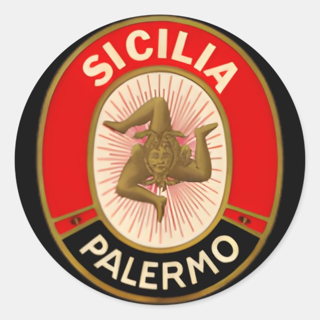 Sticker Rond Sicilia Palerme Style Sicile (Devant)