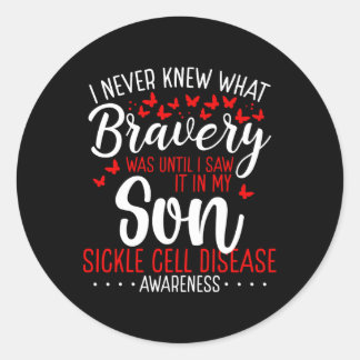 Sticker Rond Sickle Cell Sensibilisation Ribbon Survivant Son g