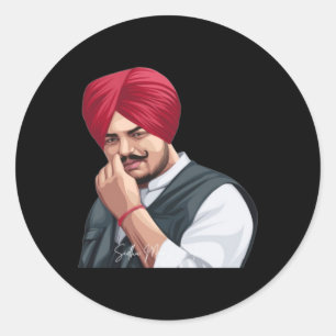 Sticker Rond Sidhu Moosewala Les Légendes Sidhu Moosewala Motiv