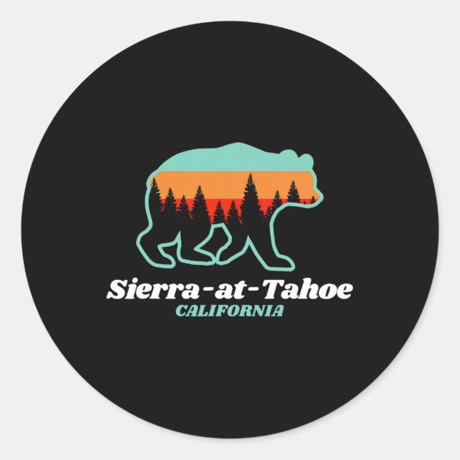 Sticker Rond Sierra-at-tahoe Ski Snowboard Californie Bea (Devant)