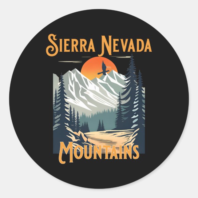 Sticker Rond Sierra Nevada Randonnée (Devant)