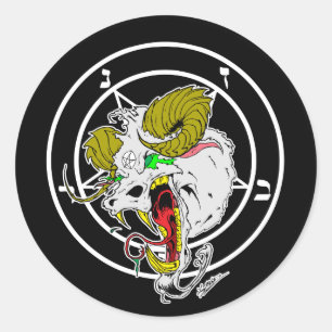 Sticker Rond Sigil fou de Baphomet