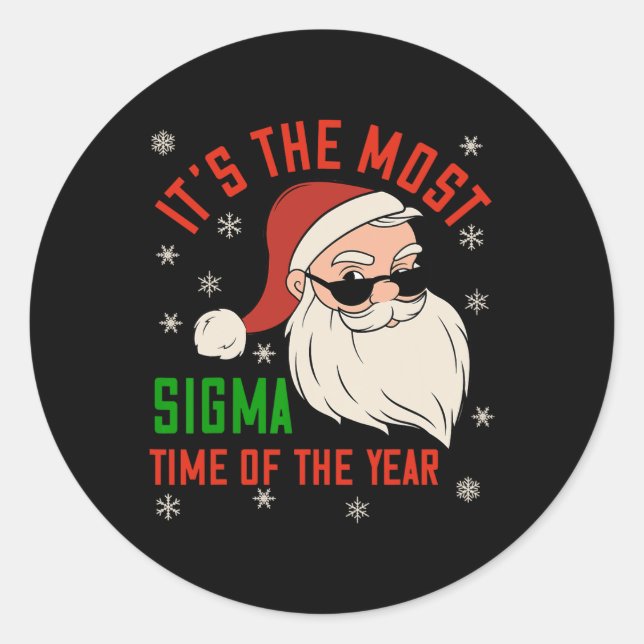 Sticker Rond Sigma Christmas Sigma Père Noël Teenage Boys Funny (Devant)