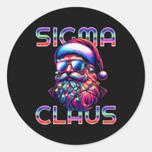 Sticker Rond Sigma Claus Funny Père Noël Noël Mème Ados garçons