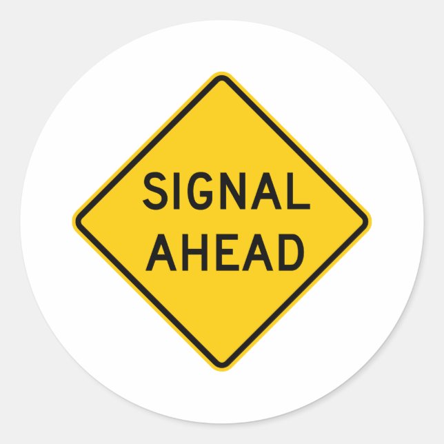 Sticker Rond Signal à l'avant de la route (Devant)