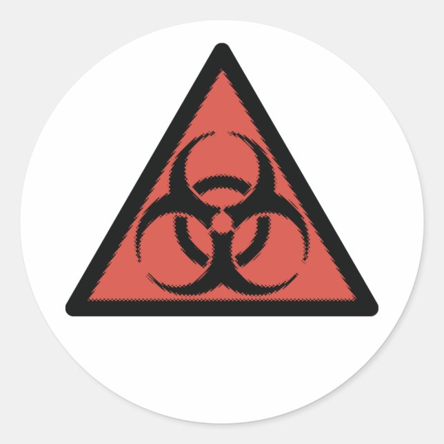 Sticker Rond Signal biologique rouge (Devant)