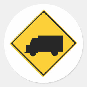 Sticker Rond Signal d'avertissement de camion routier