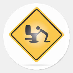 Sticker Rond Signal d'avertissement de la gueule jaune autocoll