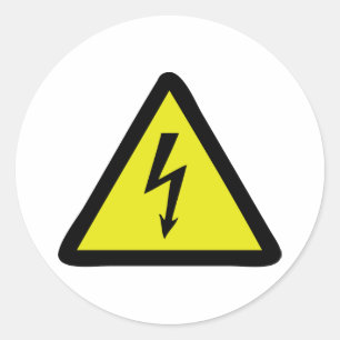 Sticker Rond signal d'avertissement flash électrique