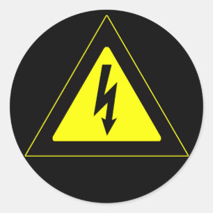 Sticker Rond Signal d'avertissement haute tension