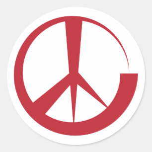 Sticker Rond Signal de paix créatif isolé rouge