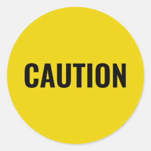 Sticker Rond Signal de sécurité d'avertissement jaune noir