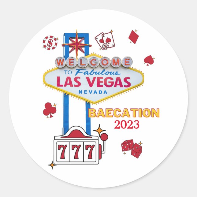 Sticker Rond Signal Las Vegas Nevada Groupe de Baecation Corres (Devant)