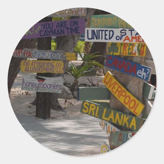 Sticker Rond Signal Point Rum Grand Cayman (Devant)