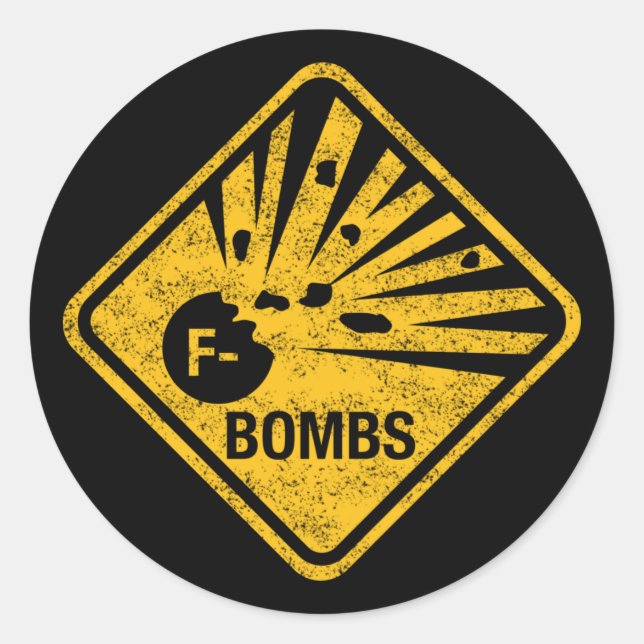 Sticker Rond Signal routier Avertissement : Explosion de bombes (Devant)
